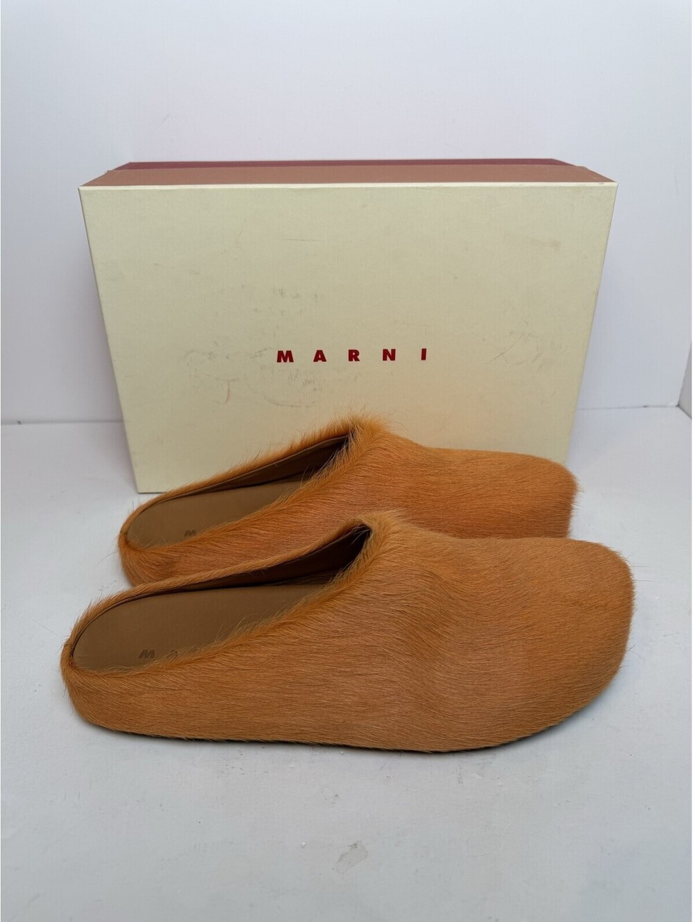 Marni Fussbett Sabot Mules Tan Mens Size 13/46 New